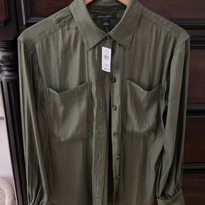 Olive green banana republic blouse